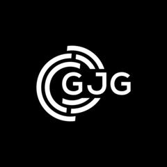 Obraz premium GJG letter logo design on black background. GJG creative initials letter logo concept. GJG letter design.