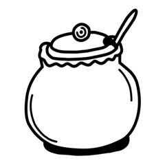 Sugar bowl vector illustration, hand drawing doodle