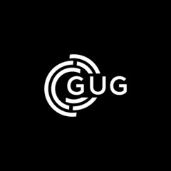 GUG letter logo design on black background. GUG  creative initials letter logo concept. GUG letter design.