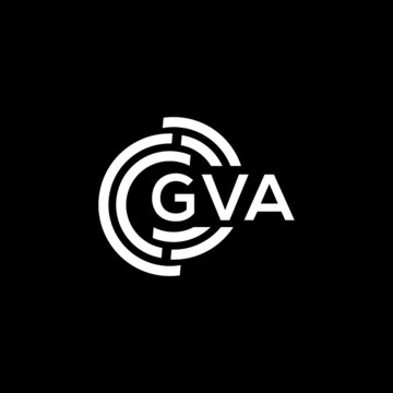GVA letter logo design on black background. GVA  creative initials letter logo concept. GVA letter design.
