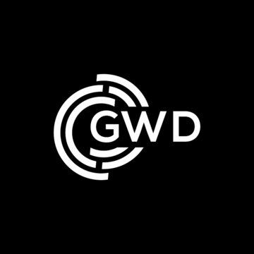GWD letter logo design on black background. GWD  creative initials letter logo concept. GWD letter design.