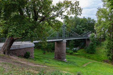 Beautiful bridge in the city park.
