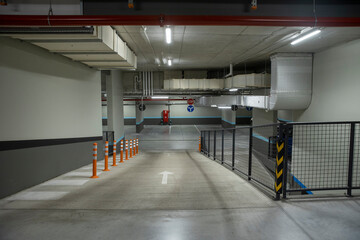 Underground garage in apartment building