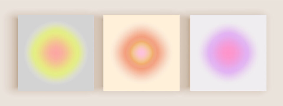 Bright round gradient banner template for social media posts
