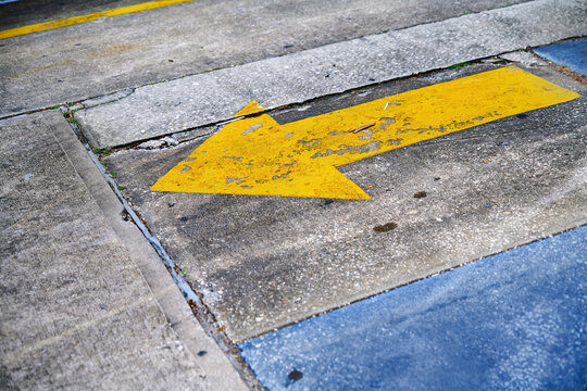 Yellow Arrow Symbol Marking On Road