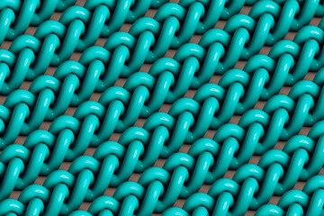 Materiał do szycia Three dimensional render of green metallic ropes