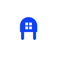 Electric Light House Home Icon Logo Vector