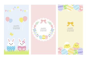 イースター 縦長背景 イラスト素材 / vector eps