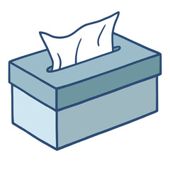 Box of Tissue Paper Doodle Hand Drawn Vector Drawing Illustration Isolated on White Background
