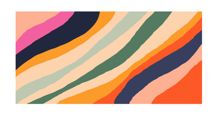 artistic simple modern vector abstraction - hand drawn colored lines on a beige background