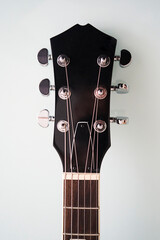 detail photo of an black electric guitar