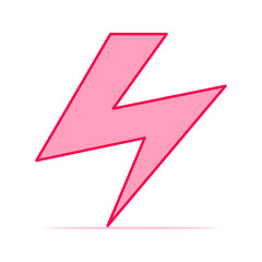 Electric lightning bolt flat icon vector