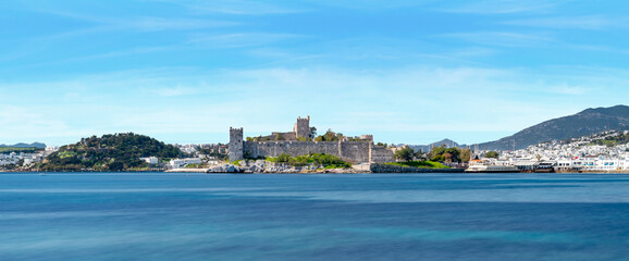 Long exposure photo of Bodrum castle on sunny day. Tourism and leisure concept. © vahit