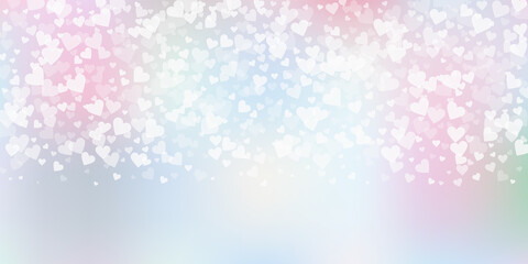 White heart love confettis. Valentine's day gradie
