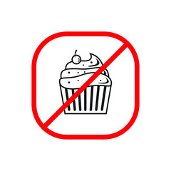 No cake icon design. vector illustration
