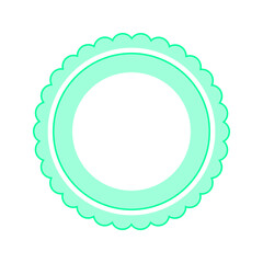 Green badge isolated on white background 