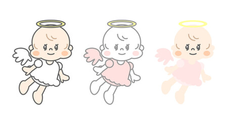 右を向く可愛いベビー天使