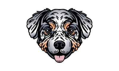 Australian Shepherd dog logo pet portrait