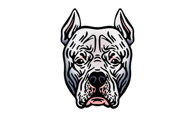 Argentine Dogo dog logo pet portrait