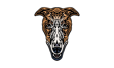 Borzoi dog logo pet portrait