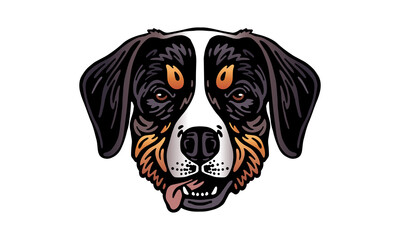 Bernese Mountain dog logo pet portrait
