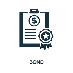 Bond icon. Monochrome simple Bond icon for templates, web design and infographics