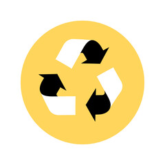 Ecological rounded recycle flat icon