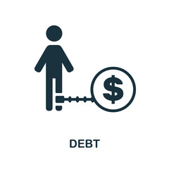 Obraz premium Debt icon. Monochrome simple Debt icon for templates, web design and infographics