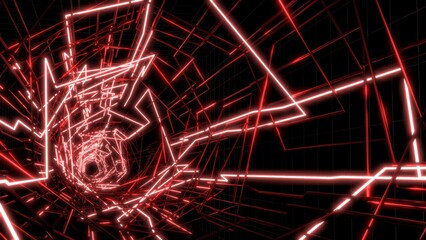 グリッド ワイヤーフレーム VJ トンネル 赤 [別Verあり]