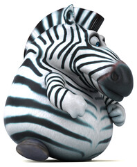 Fototapeta premium Fun zebra - 3D Illustration
