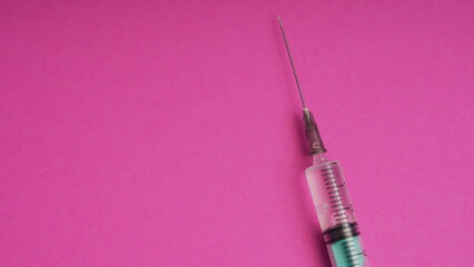 medical plastic disposable syringe for injection in the hospital. the concept of vaccination of the population