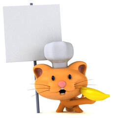 Obraz premium Fun cat - 3D Illustration