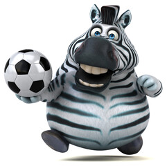 Naklejka premium Fun zebra - 3D Illustration