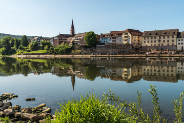Blick auf Neckargemünd, Neckartal, Baden-Württemberg, Deutschland