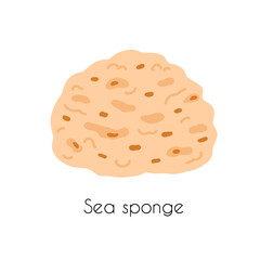 Vector illustration of sea sponges in cartoon flat style solated on a white background. Zero waste natural eco products for washing dishes, body