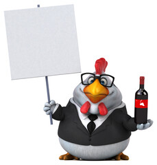 Fun chicken - 3D Illustration