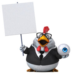 Fun chicken - 3D Illustration