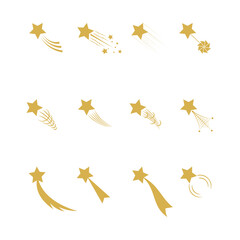 Falling stars vector set Icons of meteorites and comets new vector illustration design isolated