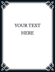 Vector page with border frame. Billboard, vintage poster, card, signboard, sticker, or label design
