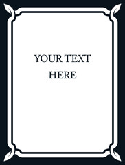 Vector page with border frame. Billboard, vintage poster, card, signboard, sticker, or label design
