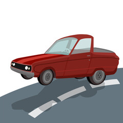 vector Cartoon semi Truck cumping on the road © nopember30