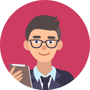 Man Office Worker Avatar Cartoon Illustartion
