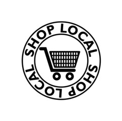 Shop local badge icon isolated on white background