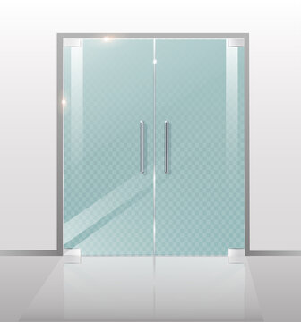 recommend clip art: Glass doors isolated on transparent background. Vector