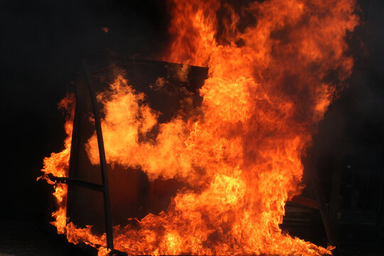 Vasylkiv oil terminal near Kyiv, Ukraine destroyed after missile strike, refinery fire.