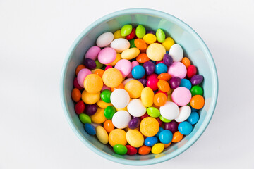 Colorful candies in the bowl, all color candies