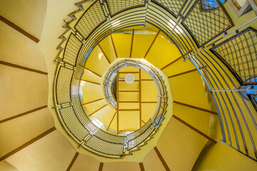 Barcelona, Spain - February 4, 2016: stairs in the interior of Sagrat cor church in Tibidabo mountain