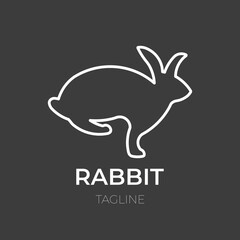 Fototapeta premium running rabbit icon - vector illustration