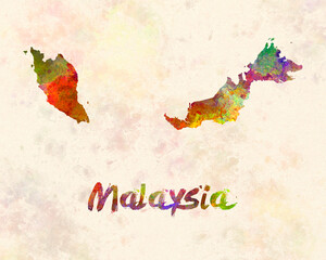 Malaysia in watercolor