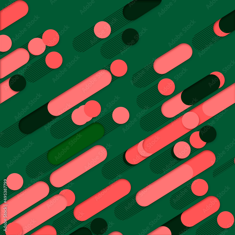 Leinwandbilder digital illustration of colored geometric pattern. 3d rendering modern background. trendy gradient s
